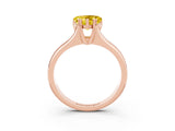 Rose gold Heart Cut Yellow Sapphire Solitaire Ring with Wide Band and Prong Setting_27
