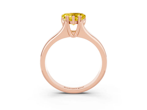 Rose gold Heart Cut Yellow Sapphire Solitaire Ring with Wide Band and Prong Setting_27
