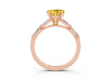 Rose gold Heart Cut Yellow Sapphire Solitaire with Side Baguettes and Channel Set Band_27