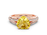 Rose gold Heart Cut Yellow Sapphire Split Shank Engagement Ring with Pavé Band_24