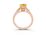 Rose gold Heart Cut Yellow Sapphire Split Shank Engagement Ring with Pavé Band_27