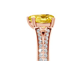 Rose gold Heart Cut Yellow Sapphire Split Shank Engagement Ring with Pavé Band_29