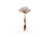 Rose gold Heart Diamond Cluster Halo Ring with Solitaire Band and Four-Prong Setting_21