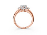 Rose gold Heart Diamond Cluster Halo Ring with Solitaire Band and Four-Prong Setting_22
