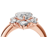 Rose gold Heart Diamond Cluster Halo Ring with Solitaire Band and Four-Prong Setting_23