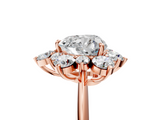 Rose gold Heart Diamond Cluster Halo Ring with Solitaire Band and Four-Prong Setting_24