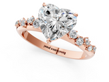 Rose gold Heart Diamond Cluster Prong-Set Solitaire Ring_28