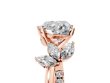 Rose gold Heart Diamond Floral Vine Solitaire Engagement Ring_9