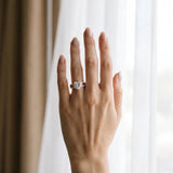 Rose gold Heart Diamond Halo Ring with Split Shank Pavé Band and Four-Prong Setting_18