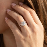 Rose gold Heart Diamond Halo Ring with Split Shank Pavé Band and Four-Prong Setting_20