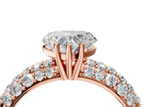 Rose gold Heart Diamond Pavé Band Solitaire Ring with Four-Prong Setting_50