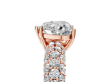 Rose gold Heart Diamond Pavé Band Solitaire Ring with Four-Prong Setting_51