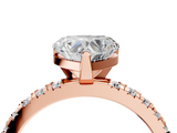 Rose gold Heart Diamond Pavé Band Solitaire with Four-Prong Setting_191