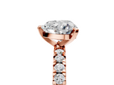 Rose gold Heart Diamond Pavé Band Solitaire with Four-Prong Setting_192