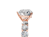Rose gold Heart Diamond Pavé Band Solitaire with Four-Prong Setting_30