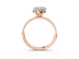 Rose gold Heart Diamond Pavé Band with Six-Prong Setting_50