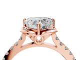 Rose gold Heart Diamond Pave Band with Floral Prong Setting_31