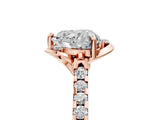 Rose gold Heart Diamond Pave Band with Floral Prong Setting_32