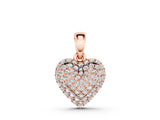Rose gold Heart Diamond Pendant with Pavé Setting_13