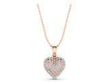 Rose gold Heart Diamond Pendant with Pavé Setting_14