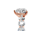 Rose gold Heart Diamond Prong Setting with Side Stones on a Pave Band_151