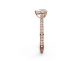 Rose gold Heart Diamond Solitaire with Pave Band and Six-Prong Setting_34