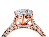 Rose gold Heart Diamond Solitaire with Pave Band and Six-Prong Setting_36