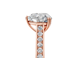 Rose gold Heart Diamond Solitaire with Pave Band and Six-Prong Setting_37