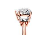 Rose gold Heart Diamond Three-Stone Ring with Trapezoid Side Stones and Prong Setting_29