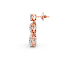 Rose gold Heart Diamond Triple Drop Earrings_1