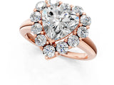 Rose gold Heart Halo Cluster Diamond Engagement Ring with Prong Setting and Polished Band_52