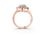 Rose gold Heart Halo Cluster Diamond Engagement Ring with Solitaire Band and Prong Setting_52
