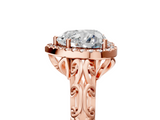 Rose gold Heart Halo Diamond Engagement Ring with Intricate Filigree Band and Four-Prong Setting_41