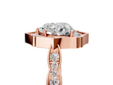 Rose gold Heart Halo Diamond Engagement Ring with Milgrain Band and Four-Prong Setting_39