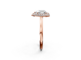 Rose gold Heart Halo Diamond Engagement Ring with Solitaire Band and Four-Prong Setting_21