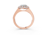Rose gold Heart Halo Diamond Engagement Ring with Solitaire Band and Four-Prong Setting_22