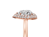 Rose gold Heart Halo Diamond Engagement Ring with Solitaire Band and Four-Prong Setting_24