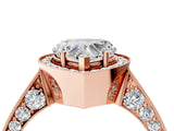Rose gold Heart Halo Diamond Engagement Ring with Split Shank Band and Four-Prong Setting_10