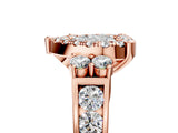 Rose gold Heart Halo Diamond Engagement Ring with Split Shank and Four-Prong Setting 5