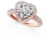 Rose gold Heart Halo Diamond Pavé Band Ring with Prong Setting_21