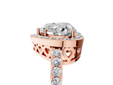 Rose gold Heart Halo Diamond Pavé Band Ring with Prong Setting_25