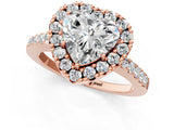 Rose gold Heart Halo Diamond Pavé Solitaire Ring_58