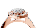 Rose gold Heart Halo Diamond Pavé Solitaire Ring_61