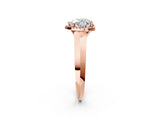 Rose gold Heart Halo Diamond Ring with Cathedral Band and Four-Prong Setting_63