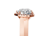 Rose gold Heart Halo Diamond Ring with Cathedral Band and Four-Prong Setting_66