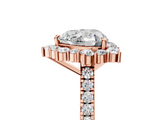 Rose gold Heart Halo Diamond Ring with Pavé Band and Prong Setting_25