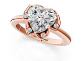 Rose gold Heart Halo Diamond Ring with Round Cluster Setting, Solitaire Band, and Four-Prong Setting_47