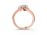 Rose gold Heart Halo Diamond Ring with Round Cluster Setting, Solitaire Band, and Four-Prong Setting_49