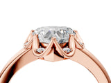 Rose gold Heart Halo Diamond Ring with Round Cluster Setting, Solitaire Band, and Four-Prong Setting_50