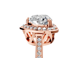 Rose gold Heart Halo Diamond Ring with Split Shank and Four-Prong Setting_72